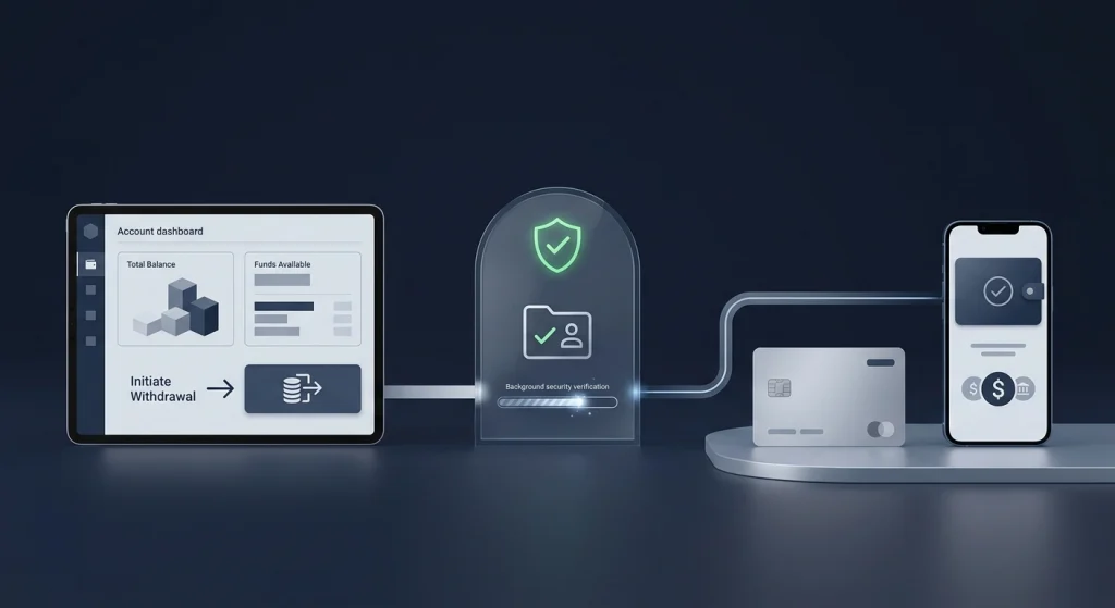 Secure casino withdrawal flow illustration